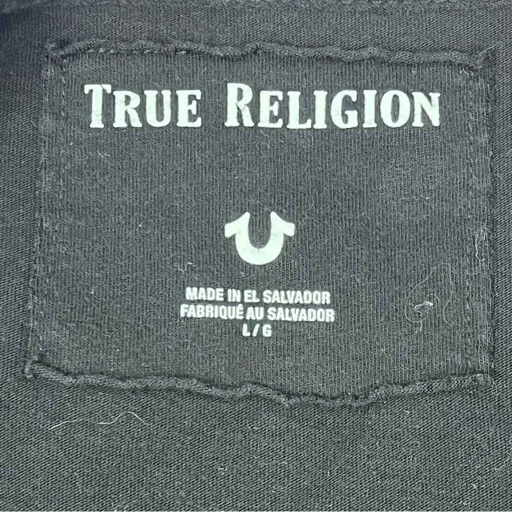True Religion Men's Long Sleeve Skeleton Graphic Black Tee Size L; Streetwear